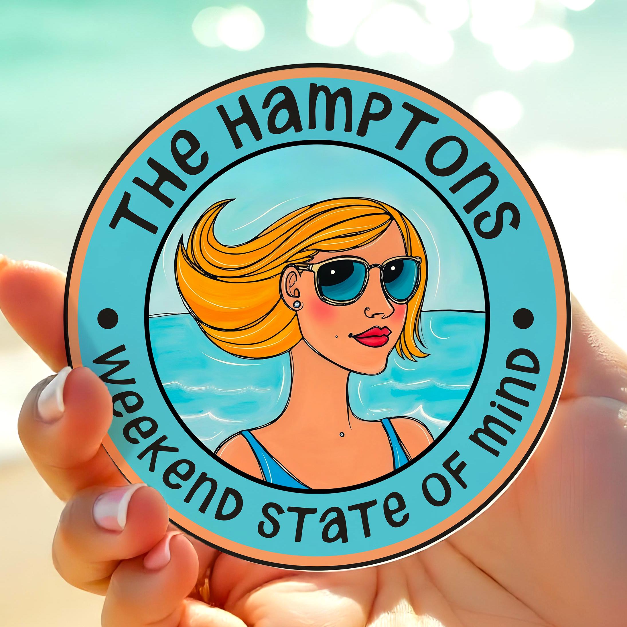Hamptons Sticker | New York State Girly Beach Decal for wholesale by Atelier Vero Wholesale