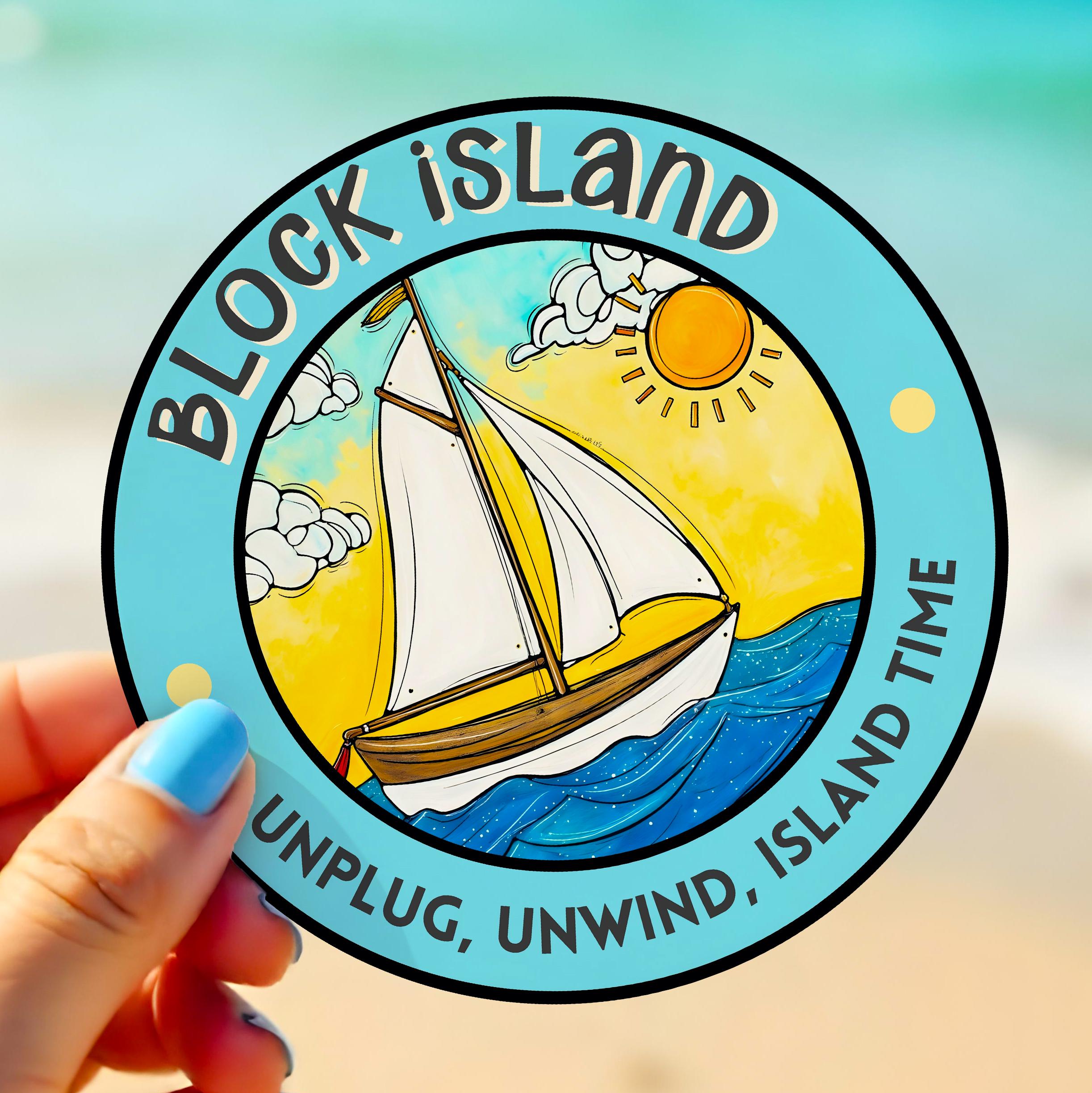 Block Island RI Sticker, Rhode Island State Decal for wholesale by Atelier Vero Wholesale