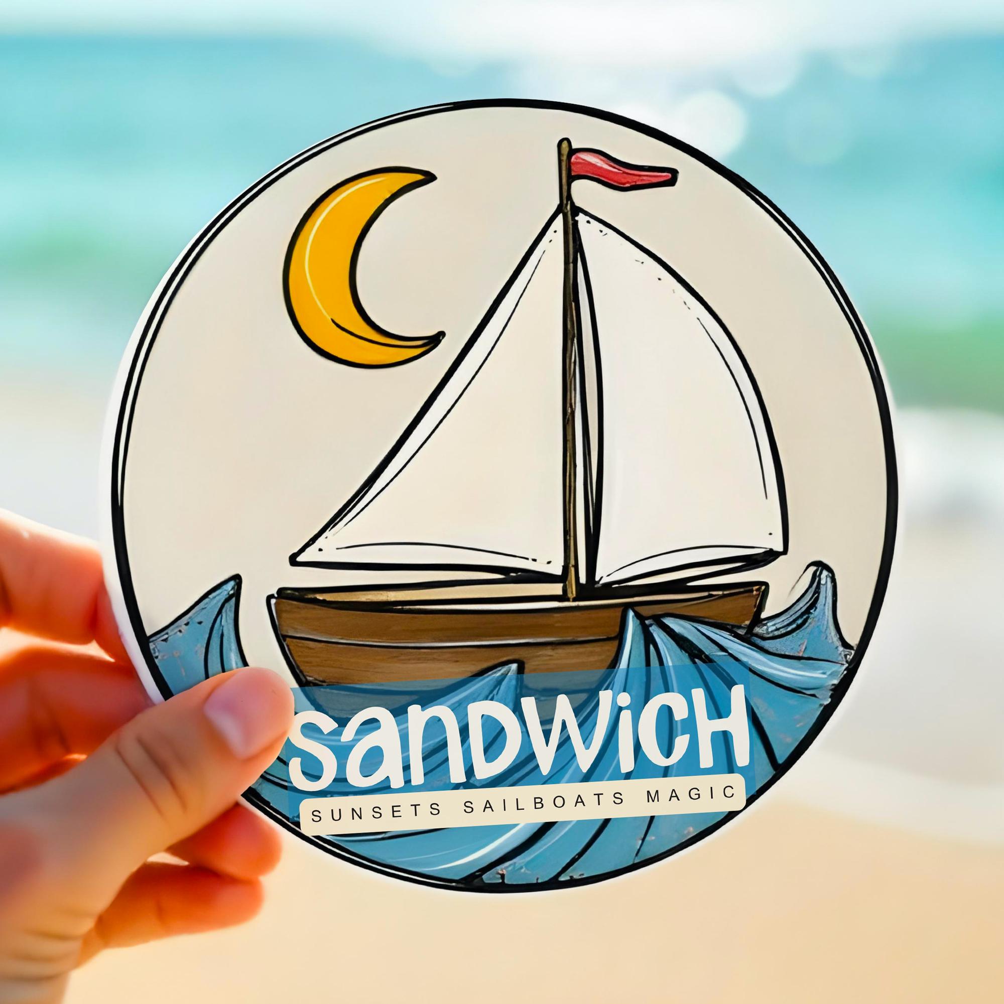 Sandwich Cape Cod Sticker | Massachusetts Decal Gift for wholesale by Atelier Vero Wholesale