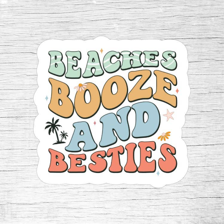 Beaches Booze and Besties Summer Vacation Sticker and other Purchase Wholesale beach cruiser bikes. Free Returns & Net 60 Terms on Faire trending on Faire.