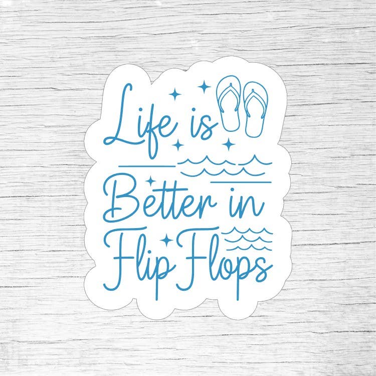 Life Is Better in Flip Flops Beach Vibes Sticker and other Purchase Wholesale beach cruiser bikes. Free Returns & Net 60 Terms on Faire trending on Faire.