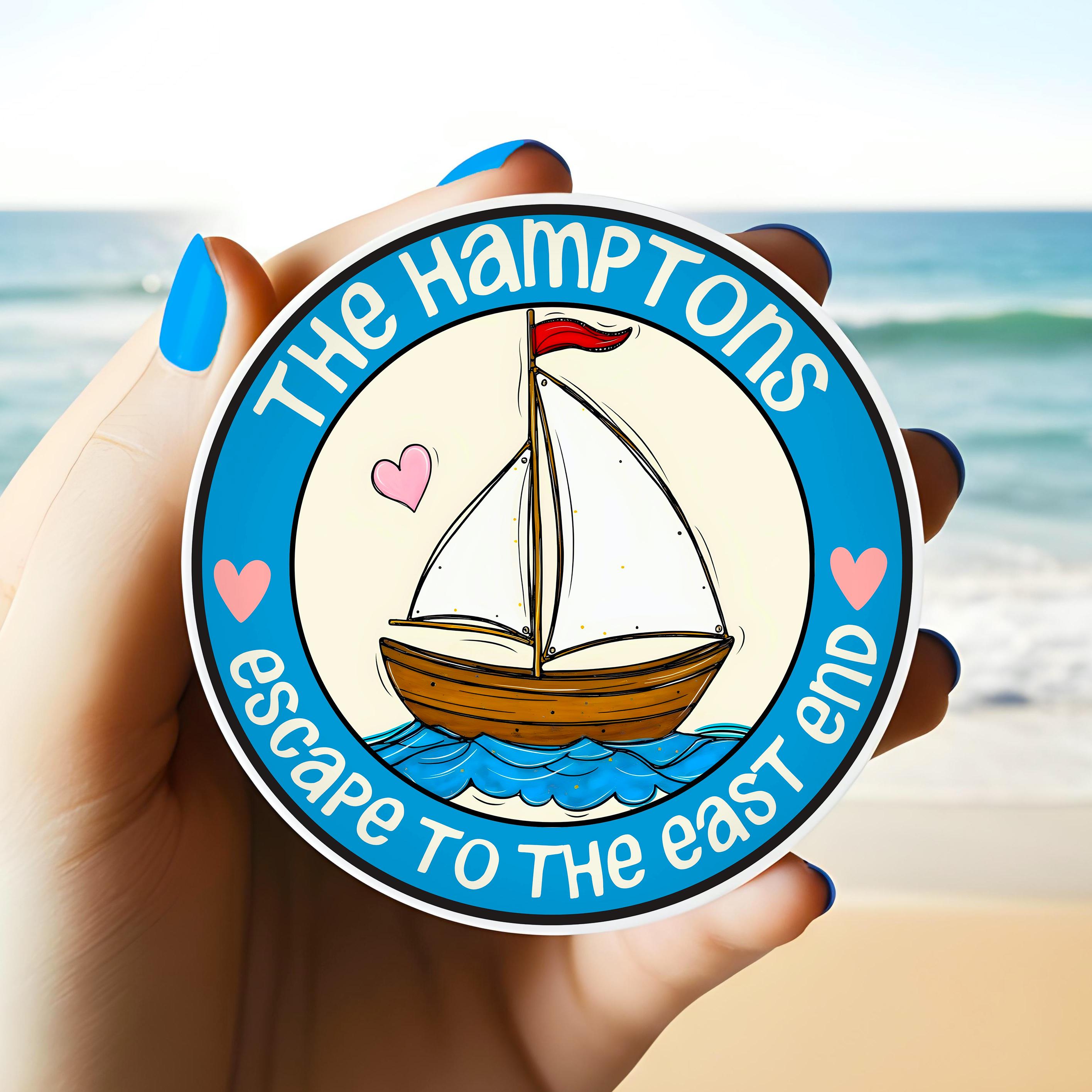 Hamptons NY Sticker | New York State Decal, Nautical Design for wholesale by Atelier Vero Wholesale