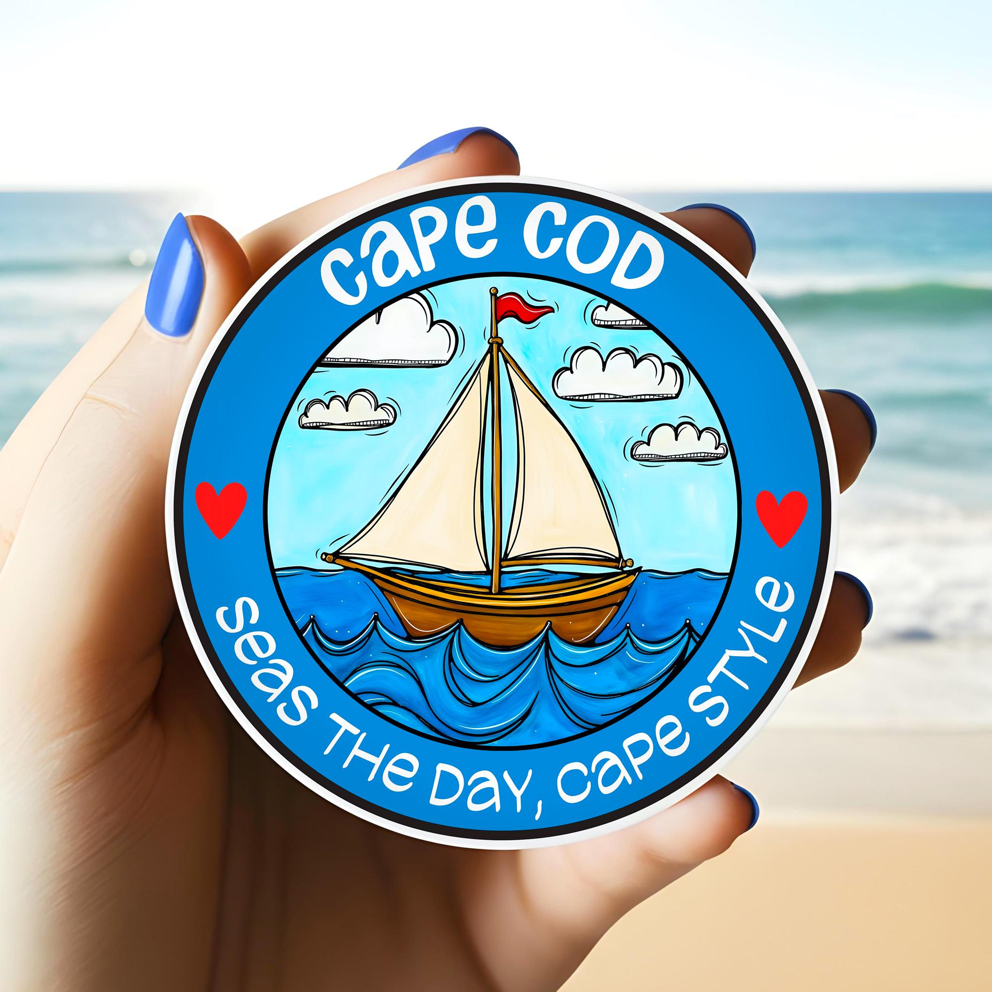 Cape Cod Sticker | Massachusetts Decal, Coastal Sailing Gift for wholesale by Atelier Vero Wholesale