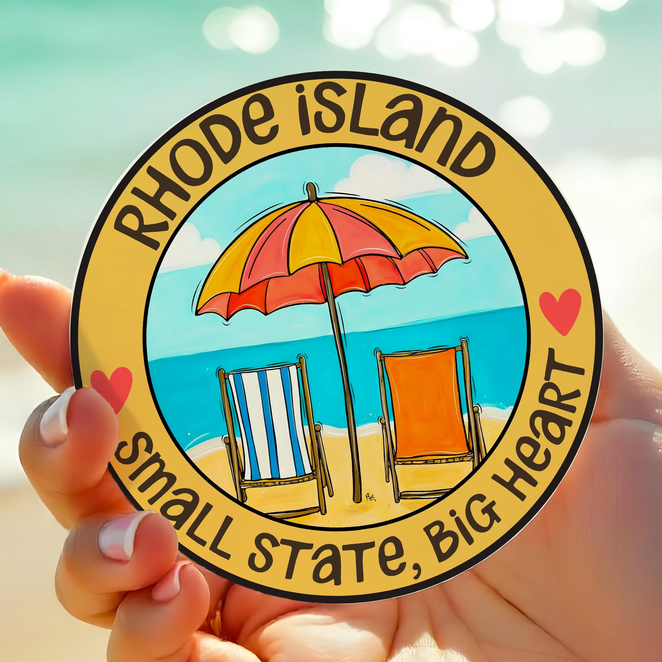 Rhode Island Sticker | RI State Beach Decal, Gift for wholesale by Atelier Vero Wholesale